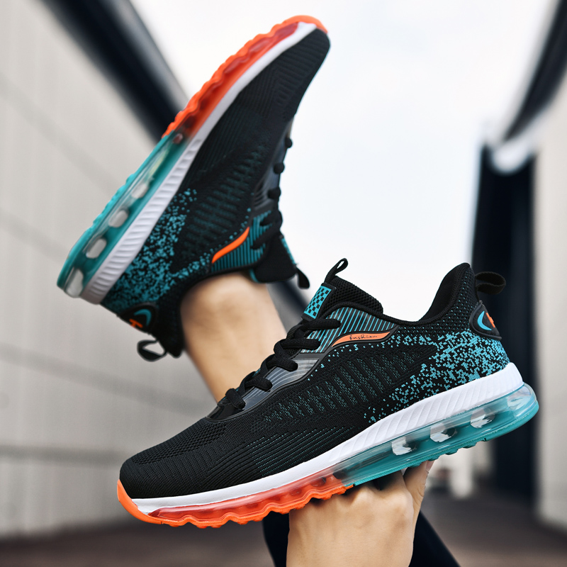 BIANSULONG Running Shoes Men’s Low Top Black Turquoise