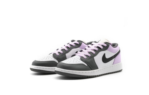 Jordan Air Jordan 1 Cushioning Slip Resistant Abrasion Resistant Low top Vintage Basketball Shoes Unisex Gray Purple