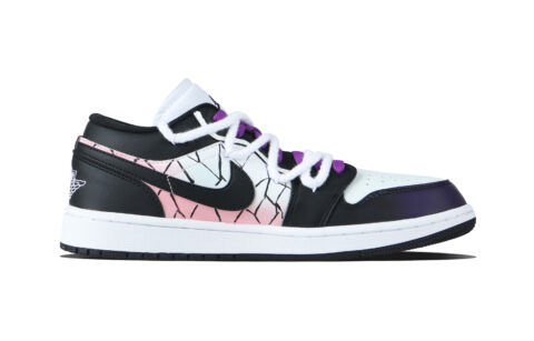 Jordan Air Jordan 1 Shinobu Kocho Low top Vintage Basketball Shoes Unisex Pink Purple