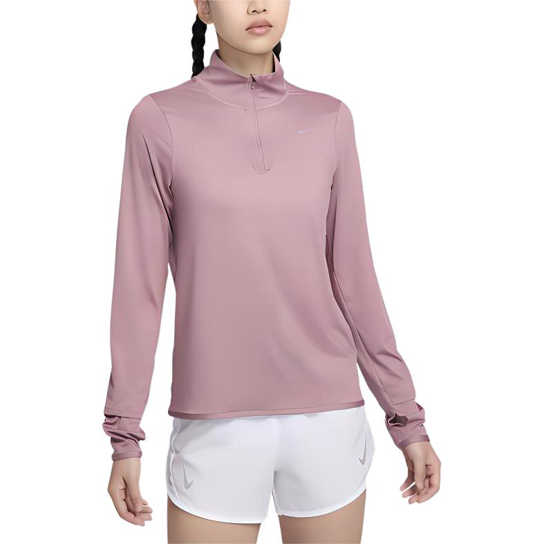 Nike Dri FIT Swift Element UV Running T Shirt Women’s Gray Purple/Reflection Silver