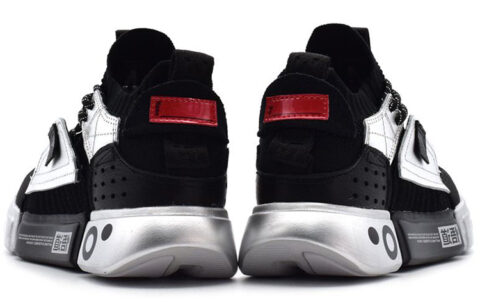 Li Ning Vintage Basketball Shoes Women’s Mid Top Black/Silver