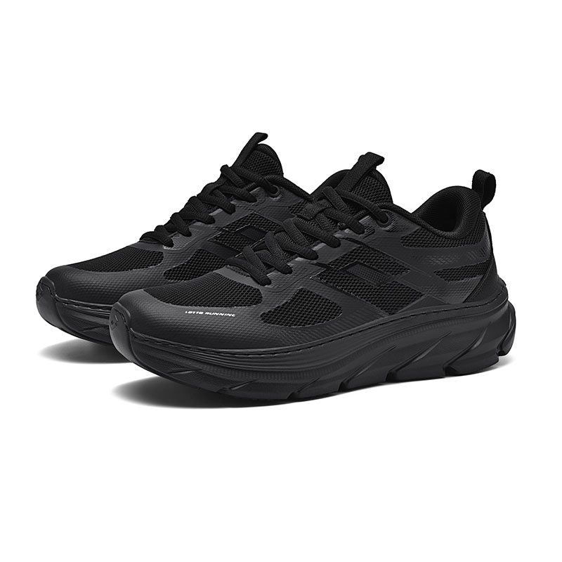 LOTTO Cushioning Slip Resistant Abrasion Resistant Breathable Lightweight Rebound Low top Hiking Shoes Men’s Black