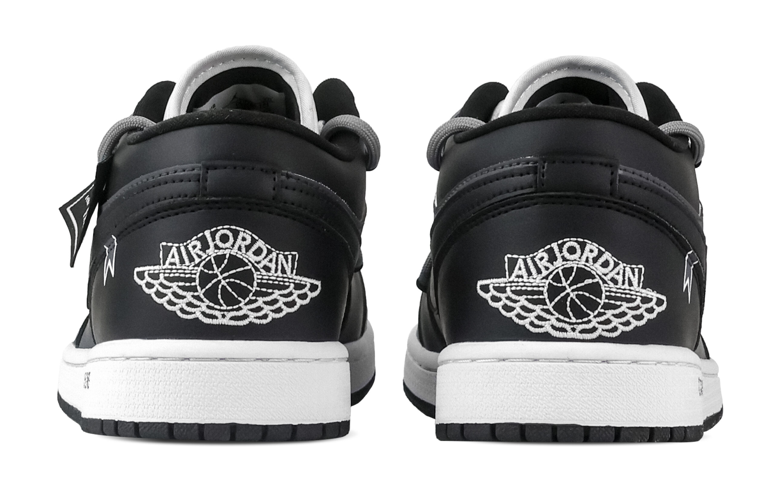 Jordan Air Jordan 1 Sateen Hem Low top Vintage Basketball Shoes Unisex Black Blue