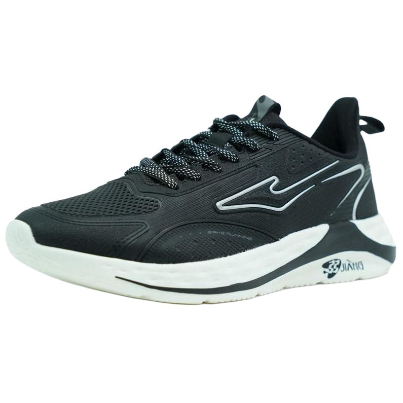 Erke Cushioning Abrasion Resistant Lightweight Low top Casual Running Shoes Men’s Black