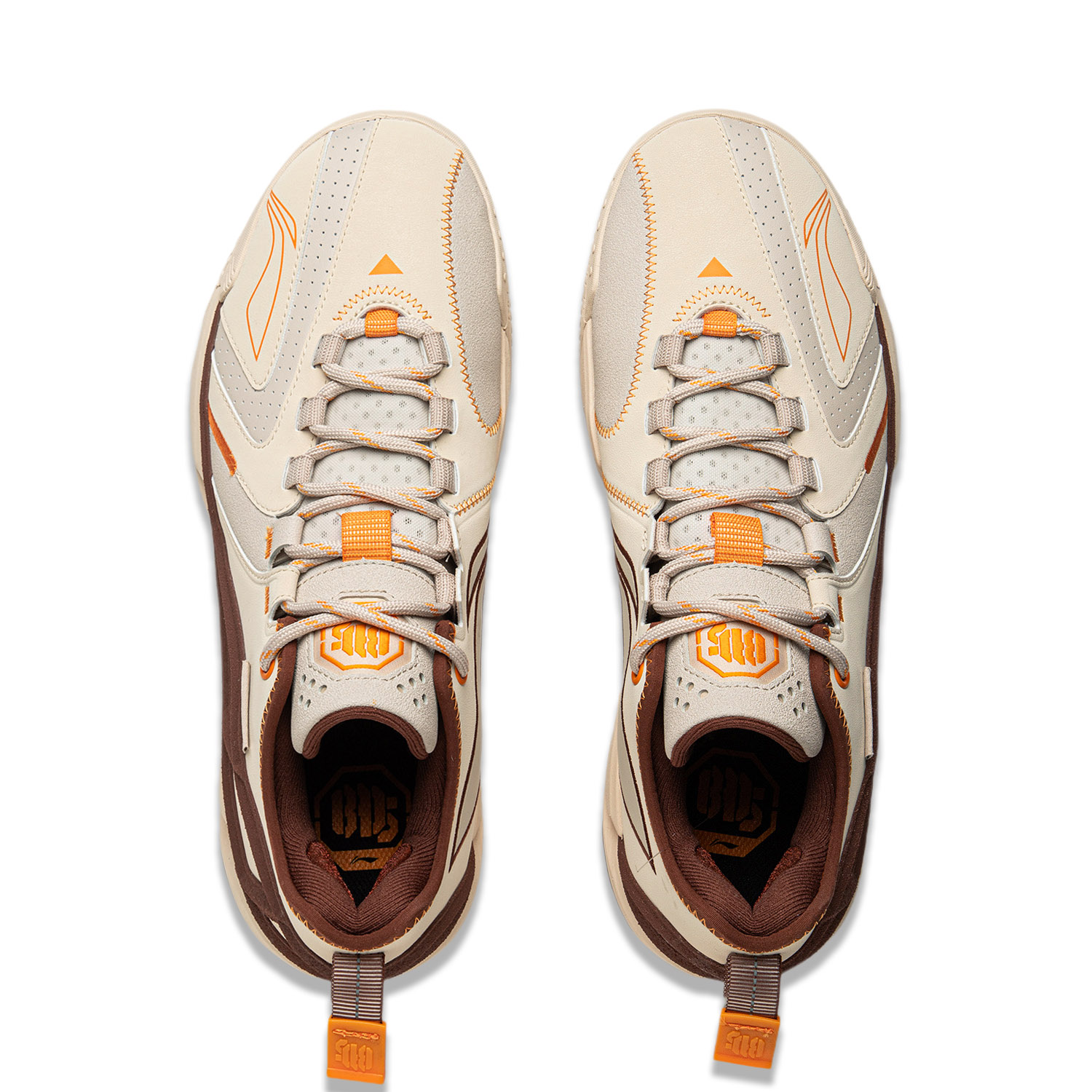 Li Ning BadFive 4.5 Cushioning Slip Resistant Abrasion Resistant Low top Basketball Shoes Men’s Beige Coffee