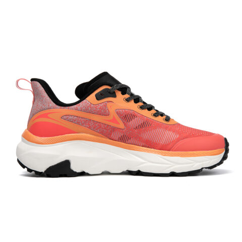 BIANSULONG Cushioning Coverage Abrasion Resistant Slip Resistant Mid top Casual Running Shoes Unisex Orange Red
