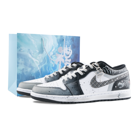 Jordan Air Jordan 1 Keel Abrasion Resistant Low top Vintage Basketball Shoes Unisex Dark Gray