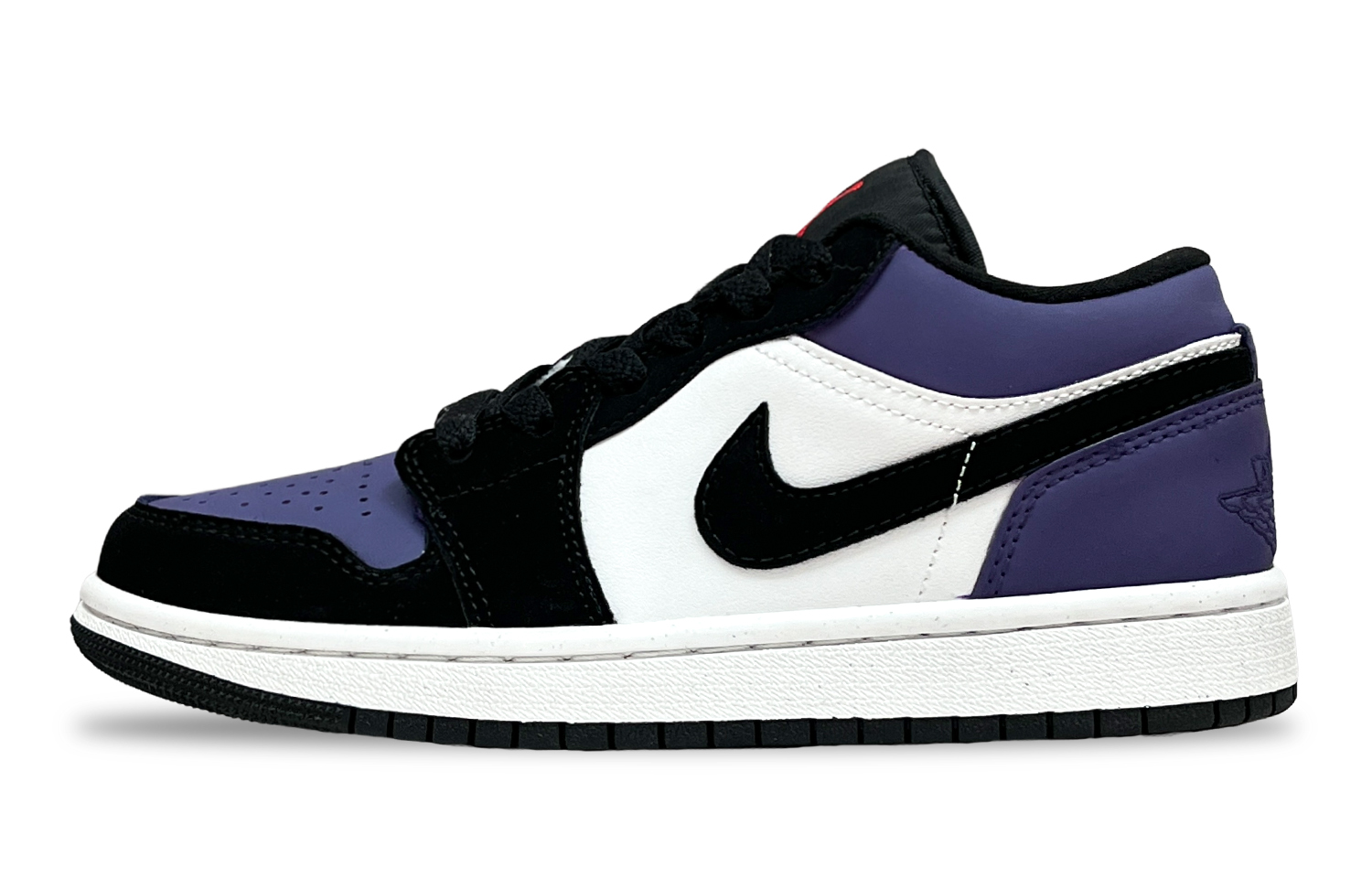 Jordan Air Jordan 1 Reverse Black Purple Slip Resistant Abrasion Resistant Low top Vintage Basketball Shoes Unisex