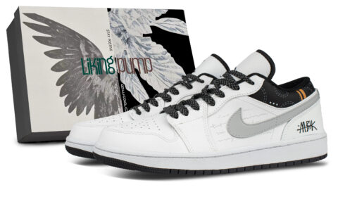 Jordan Air Jordan 1 Cushioning Breathable Low top Vintage Basketball Shoes Unisex White