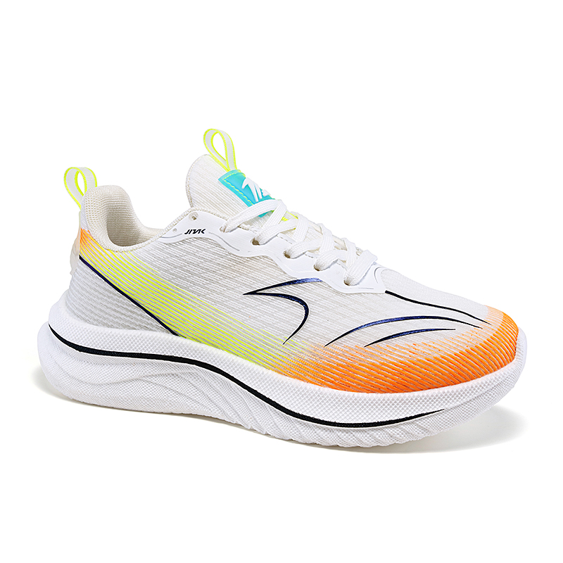 JINLAIKE Slip Resistant Abrasion Resistant Low top Running Shoes Unisex White Green