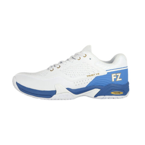 Victor x FZ FORZA Cushioning Slip Resistant Breathable Low top Badminton Shoes Men's White Royal Blue