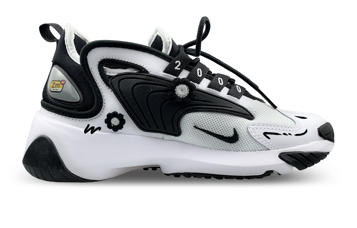 Nike Zoom 2K Cushioning Slip Resistant Abrasion Resistant Breathable Mid top Running Shoes Unisex Black White