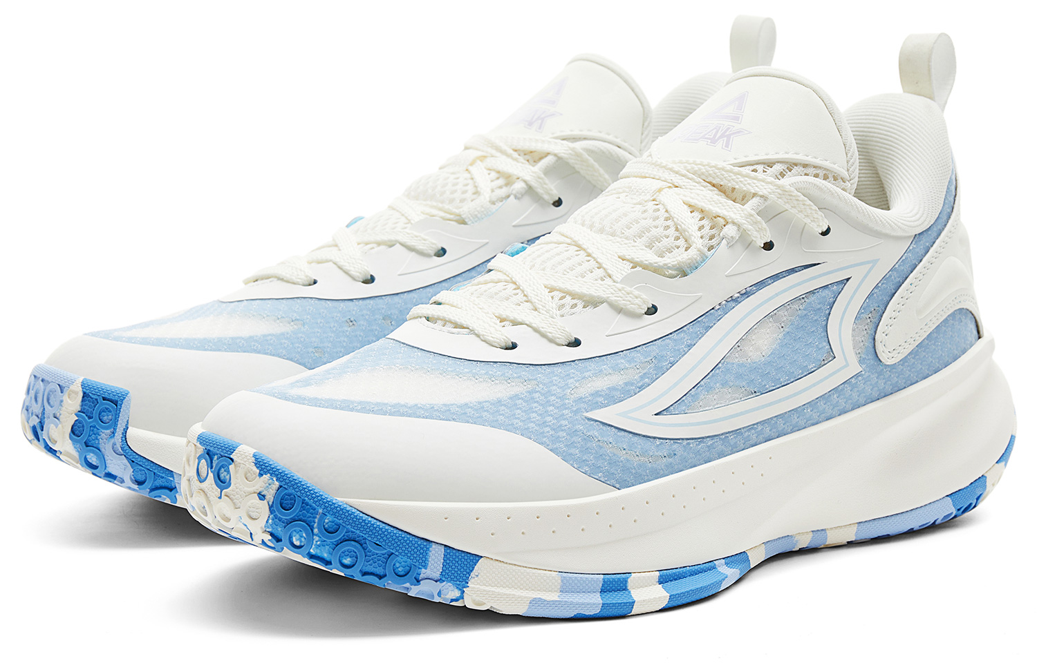 PEAK Cushioning Rebound Abrasion Resistant Slip Resistant Low top Basketball Shoes Women’s Super Light White Blue