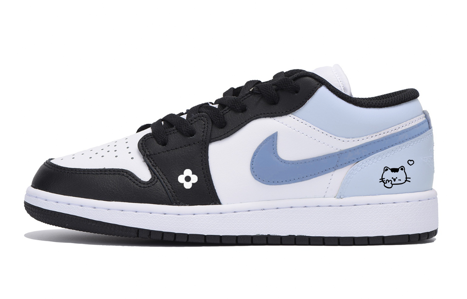Jordan Air Jordan 1 Encounter Maris Sal Slip Resistant Low top Vintage Basketball Shoes Men’s White Blue
