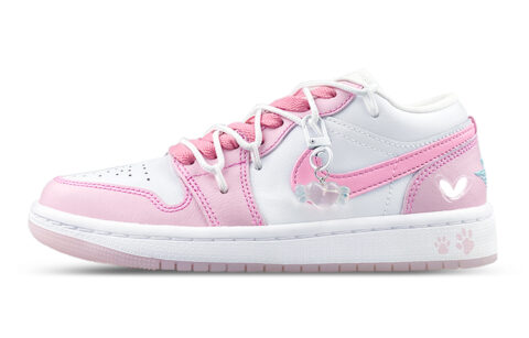 Jordan Air Jordan 1 Abrasion Resistant Slip Resistant Low top Vintage Basketball Shoes Women’s Pink
