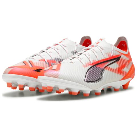 PUMA ULTRA 5 ULTIMATE AG Artificial Ground Abrasion Resistant Soccer Shoes Unisex White Black Red