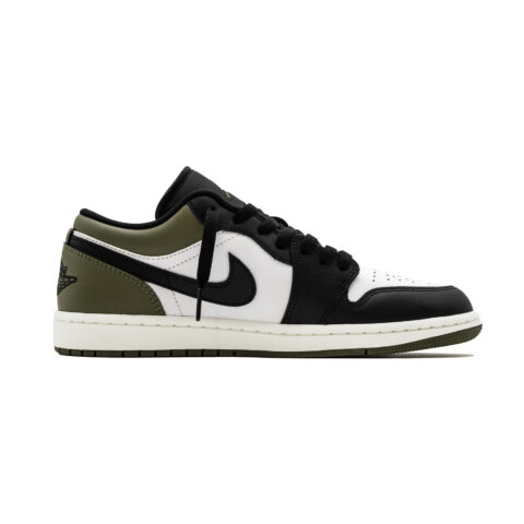 Jordan Air Jordan 1 Abrasion Resistant Low top Vintage Basketball Shoes Unisex Black White Green