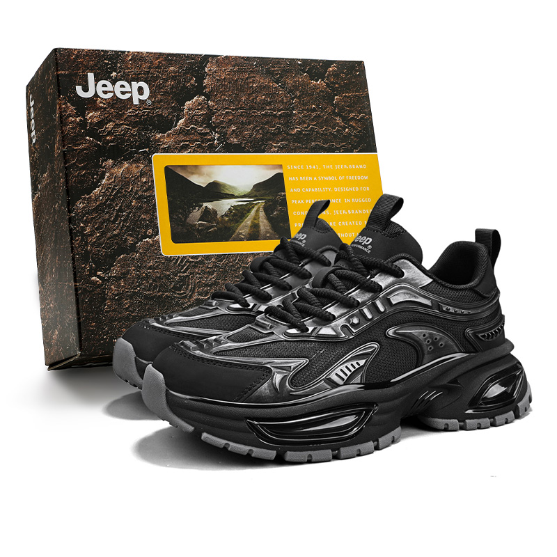 Jeep Street Rampage Collection Cushioning Height Increasing Abrasion Resistant Breathable Low top Hiking Shoes Men’s