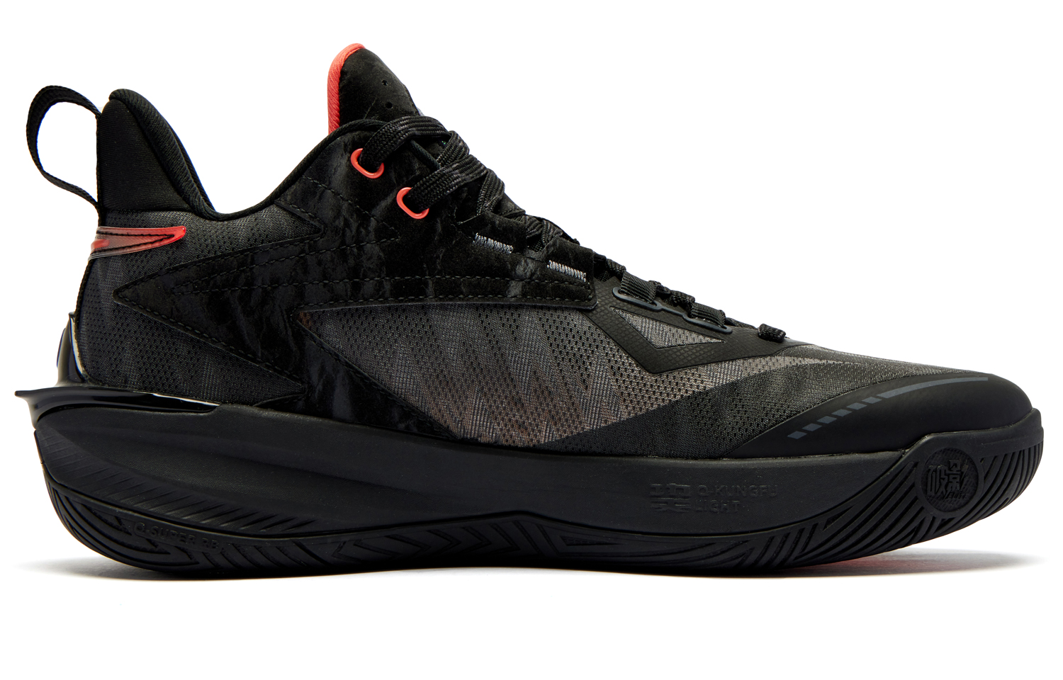 QIAODAN Broken Shadow 6 Elite Basketball Shoes Men’s Mid Top Black Cyan Orange