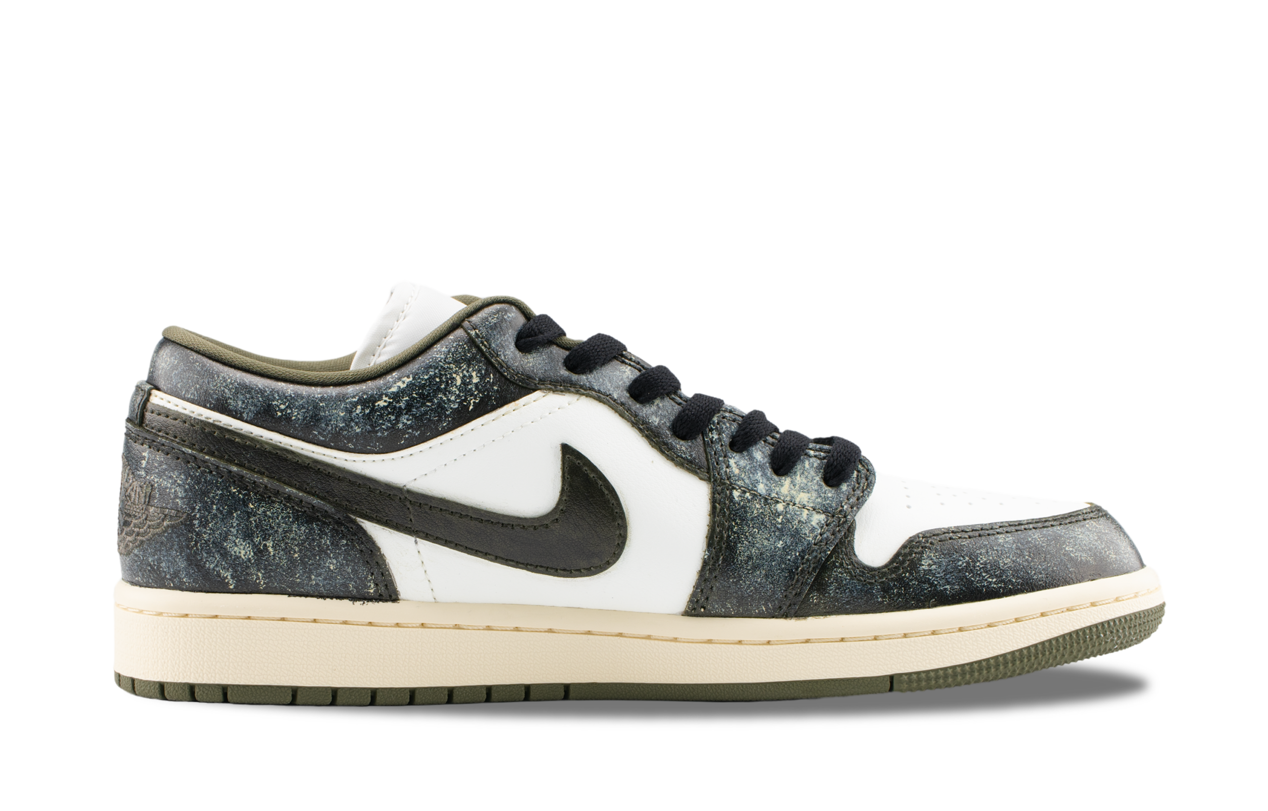 Jordan Air Jordan 1 Ink Obsidian With Gold Sheen Abrasion Resistant Abrasion Resistant Low top Vintage Basketball Shoes