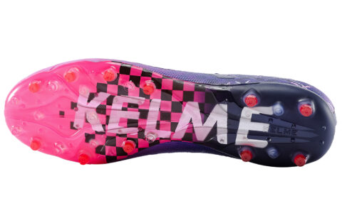 KELME Shadow 2.0 Cushioning Slip Resistant Breathable Coverage Soccer Shoes Unisex Dark Blue Neon Pink