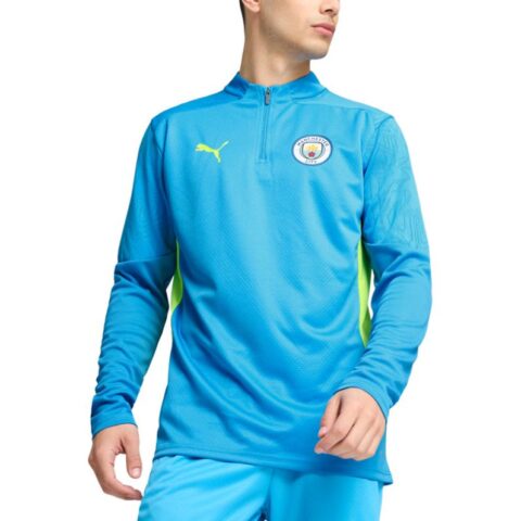 PUMA Manchester City Quarter Zip Soccer Jersey Men’s Blue Yellow