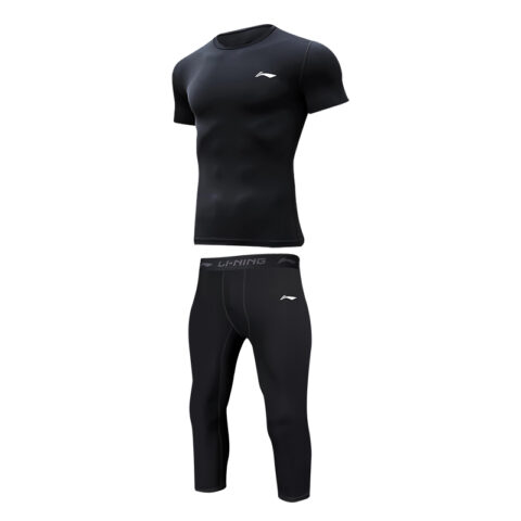 Li Ning Fitness Sets Men's Crew Neck Thin