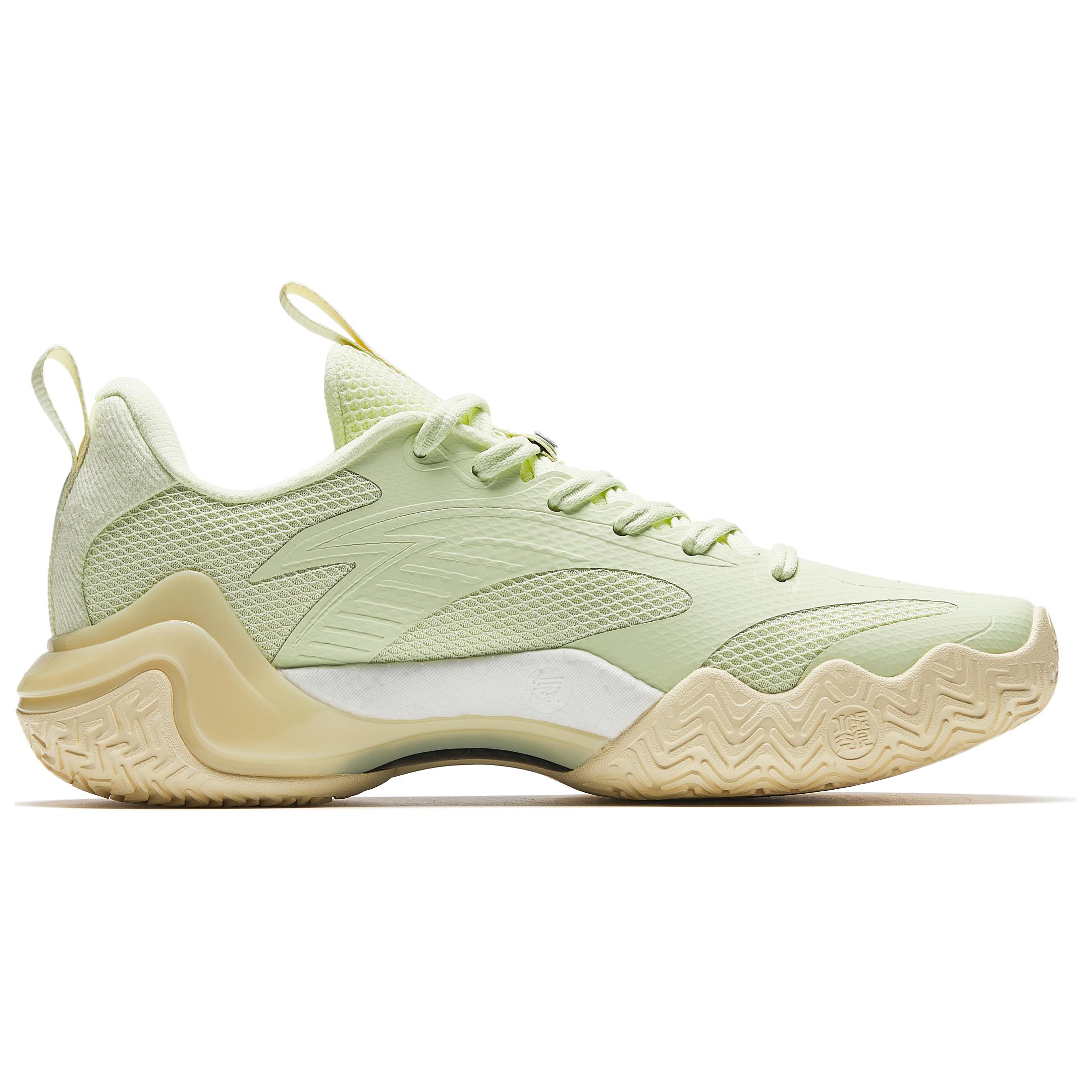 Anta Shock Wave 4 Slip Resistant, Abrasion Resistant, Breathable Low top Basketball Shoes Men’s Green Yellow