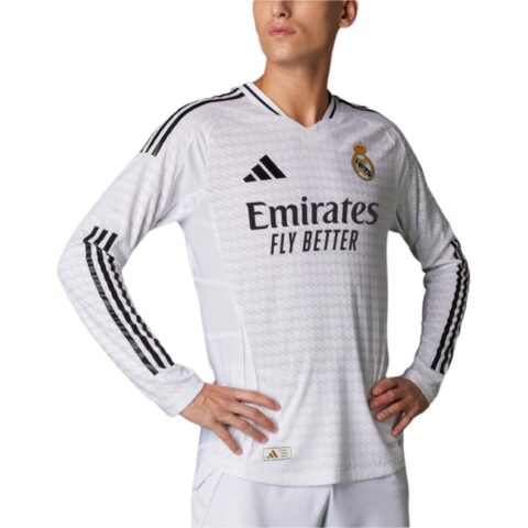 Adidas Free Shipping With AdiClub Real Madrid 24/25 Long Sleeve Home Authentic Jersey