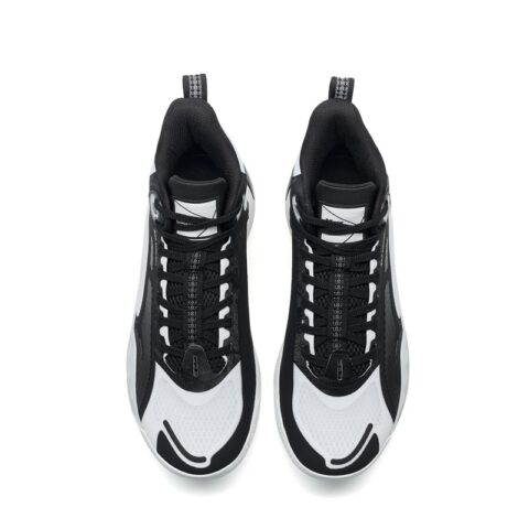 XTEP Abrasion Resistant Anti Rollover Slip Resistant Low top Basketball Shoes Men’s Black White