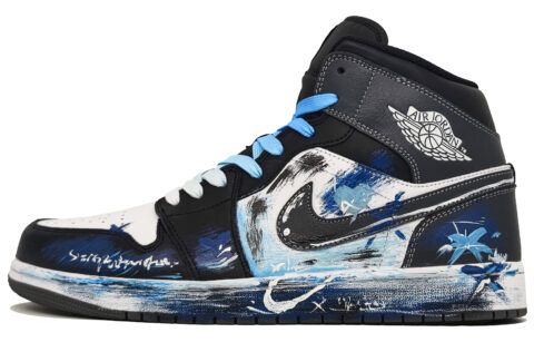 Jordan Air Jordan 1 Abrasion Resistant Abrasion Resistant Mid top Vintage Basketball Shoes Men’s Ice Blue
