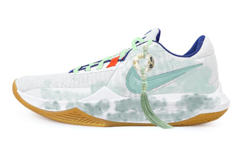 Nike Precision 6 Bamboo Ink Blue Dye White Box Fabric Slip Resistant Abrasion Resistant Low top Basketball Shoes Men’s