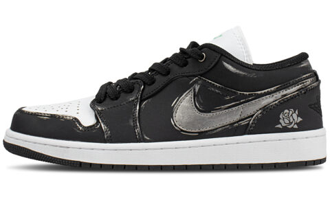 Jordan Air Jordan 1 Slip Resistant Abrasion Resistant Low top Vintage Basketball Shoes Unisex Black