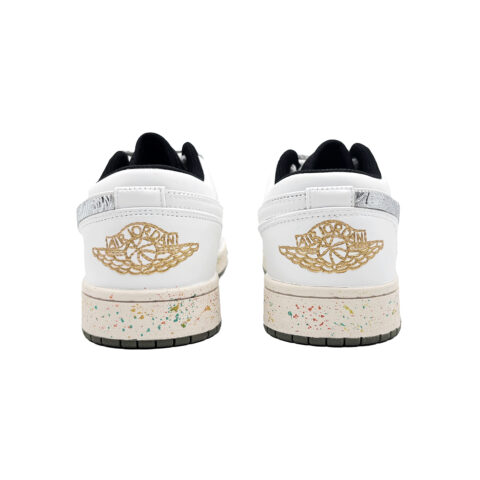 Jordan Air Jordan 1 Silver Birch, Hedgehog Manufacturing Low top Vintage Basketball Shoes Men’s Silver White