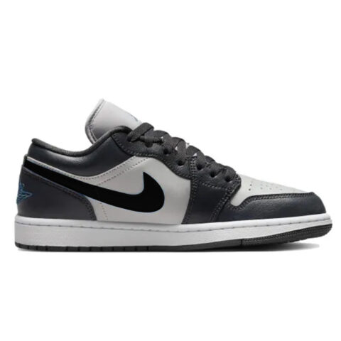 Jordan Air Jordan 1 Cushioning Slip Resistant Low top Vintage Basketball Shoes Unisex Black Gray