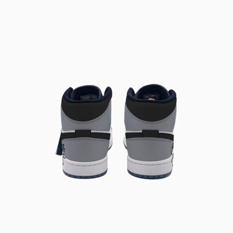 Jordan Air Jordan 1 Crane In The Clouds Abrasion Resistant Mid top Vintage Basketball Shoes Unisex Gray