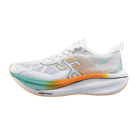 HUOPAI Cushioning Slip Resistant Abrasion Resistant Lightweight Rebound Low top Running Shoes Unisex White Green