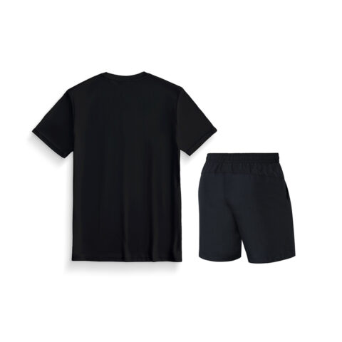 Li Ning Casual Sportswear Men’s Black Short Sleeved Shirt+Black Shorts