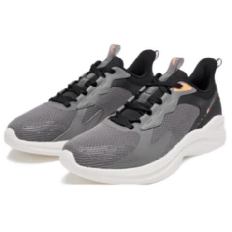 QIAODAN Slip Resistant Abrasion Resistant Low top Running Shoes Men’s Gray White