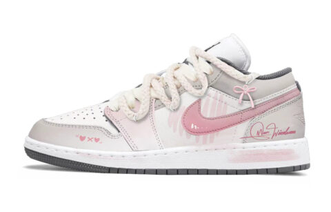 Jordan Air Jordan 1 Slip Resistant Abrasion Resistant Low top Vintage Basketball Shoes Unisex White