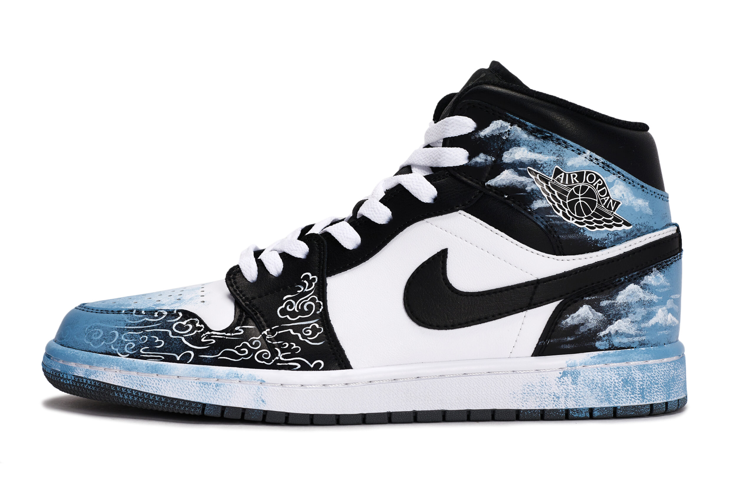 Jordan Air Jordan 1 Mid top Vintage Basketball Shoes Unisex Blue
