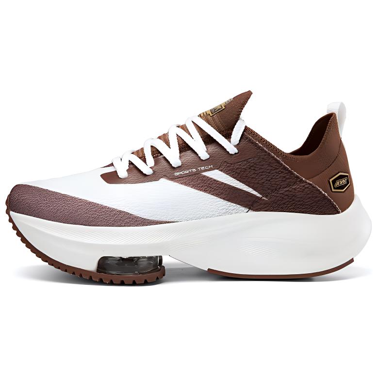 JINLAIKE Cushioning Slip Resistant Abrasion Resistant Coverage Low top Air Cushion Running Shoes Unisex White Brown