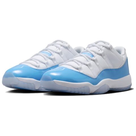 Jordan Air Jordan 11 Abrasion Resistant Low top Vintage Basketball Shoes Unisex White Blue