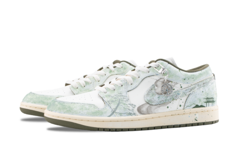 Jordan Air Jordan 1 Vintage Basketball Shoes Unisex Low Top Cyan