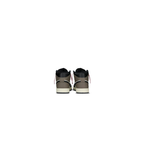 Jordan Air Jordan 1 Slip Resistant Abrasion Resistant Mid top Vintage Basketball Shoes Unisex Black Brown