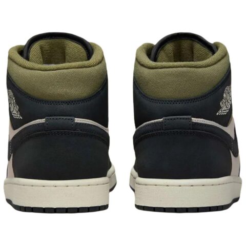Jordan Air Jordan 1 Mid top Vintage Basketball Shoes Men’s Beige Black Green