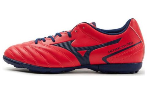 Mizuno Monarcida TF Turf Abrasion Resistant Breathable Soccer Shoes Men’s Red Blue