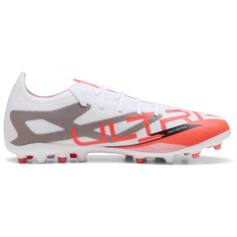 PUMA Ultra 5 Match MG Multi Ground Abrasion Resistant Soccer Shoes Men’s White