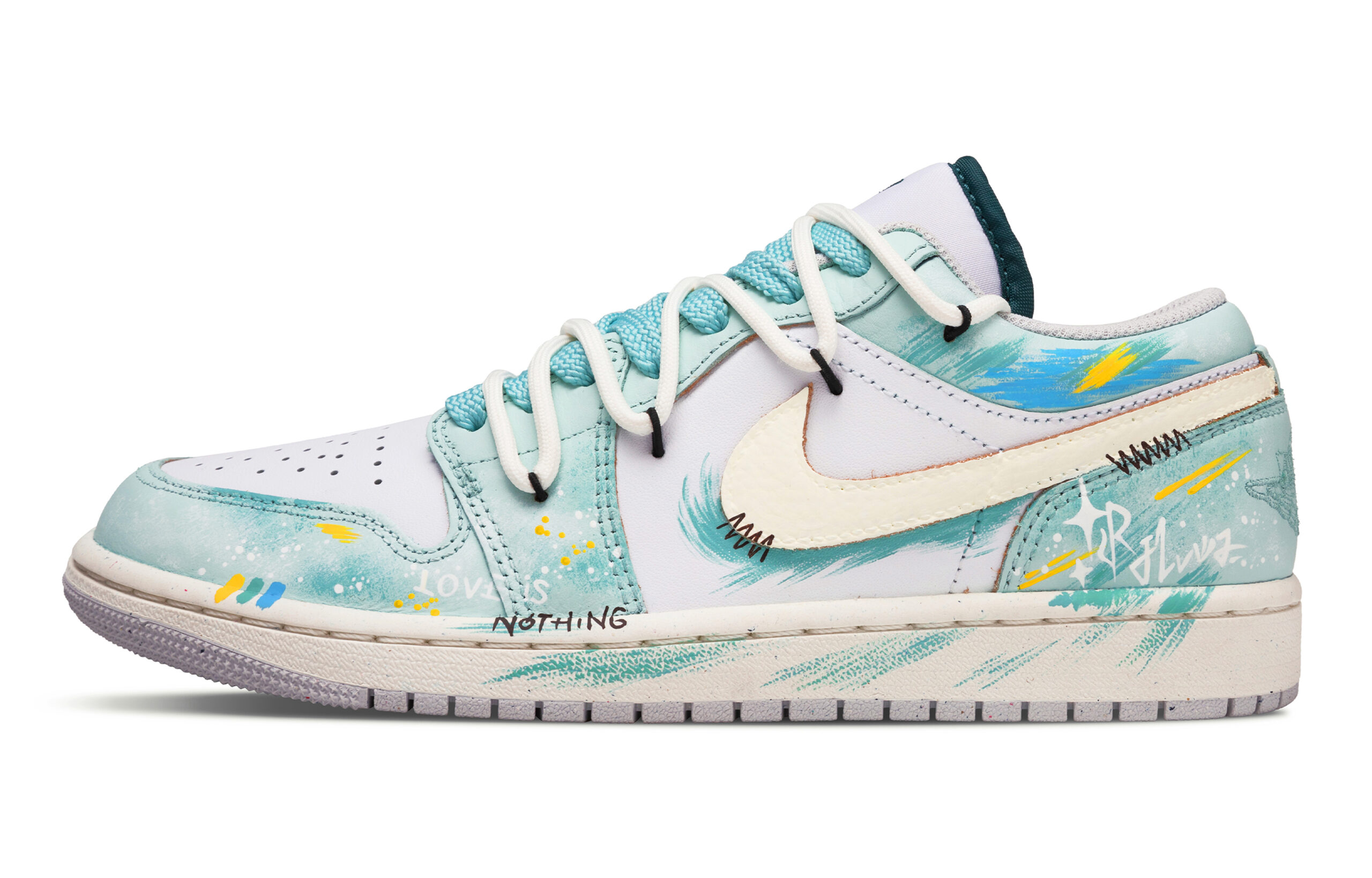 Jordan Air Jordan 1 Half Ripe Lime Slip Resistant Abrasion Resistant Low top Vintage Basketball Shoes Unisex Mint Green