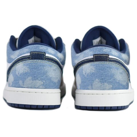 Jordan Air Jordan 1 NR Cushioning Slip Resistant Abrasion Resistant Low top Vintage Basketball Shoes Men’s Blue Pink